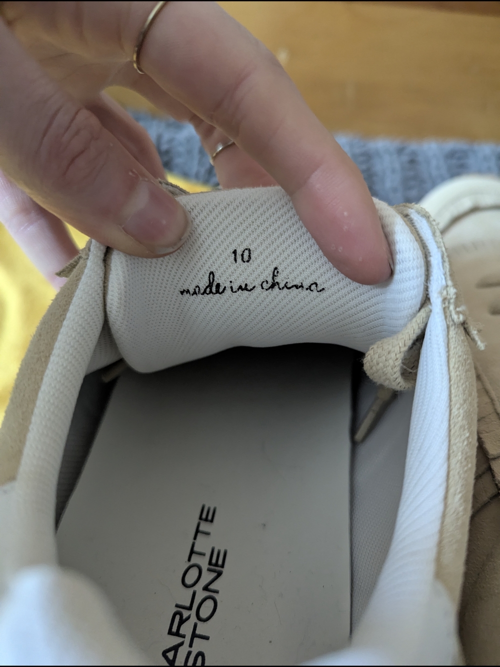 Charlotte Stone Beige/Tan Sneakers W10 Like New - Picture 7 of 7